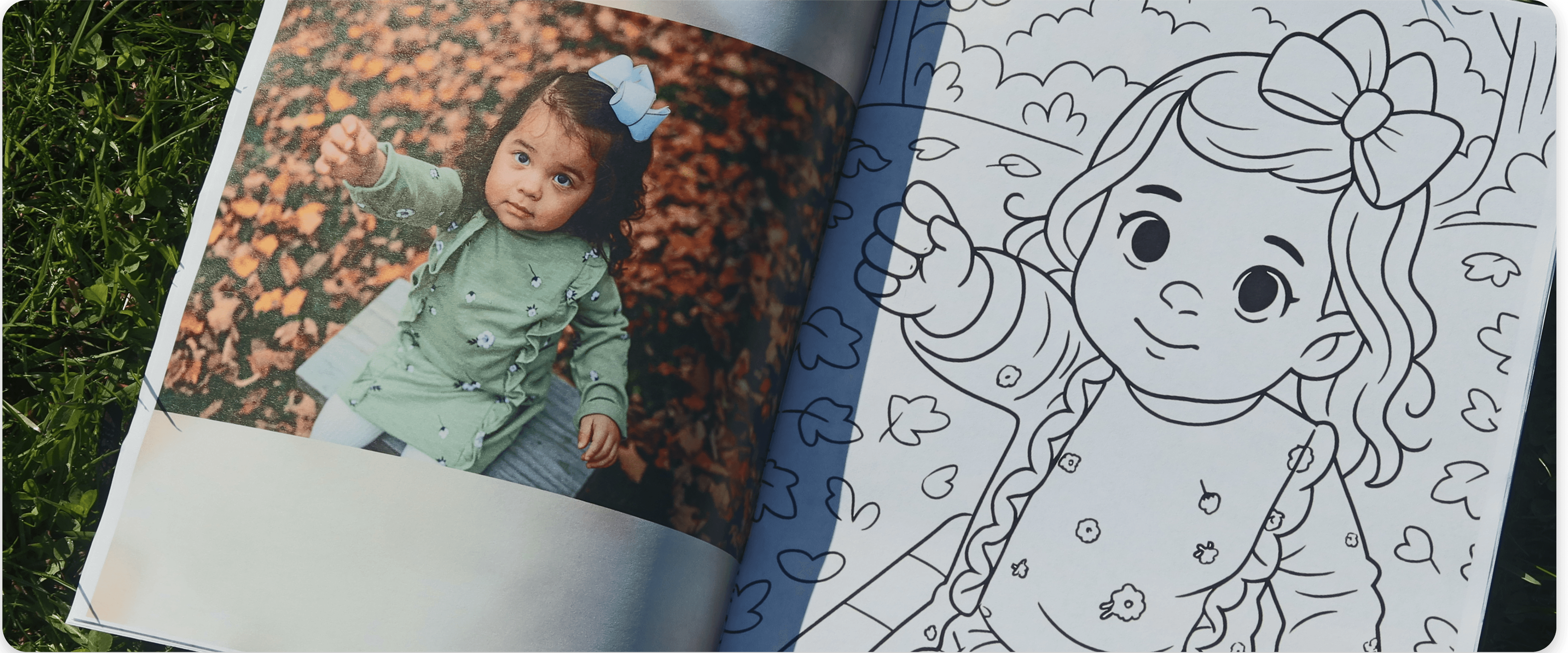 Personalized coloring book with family photos